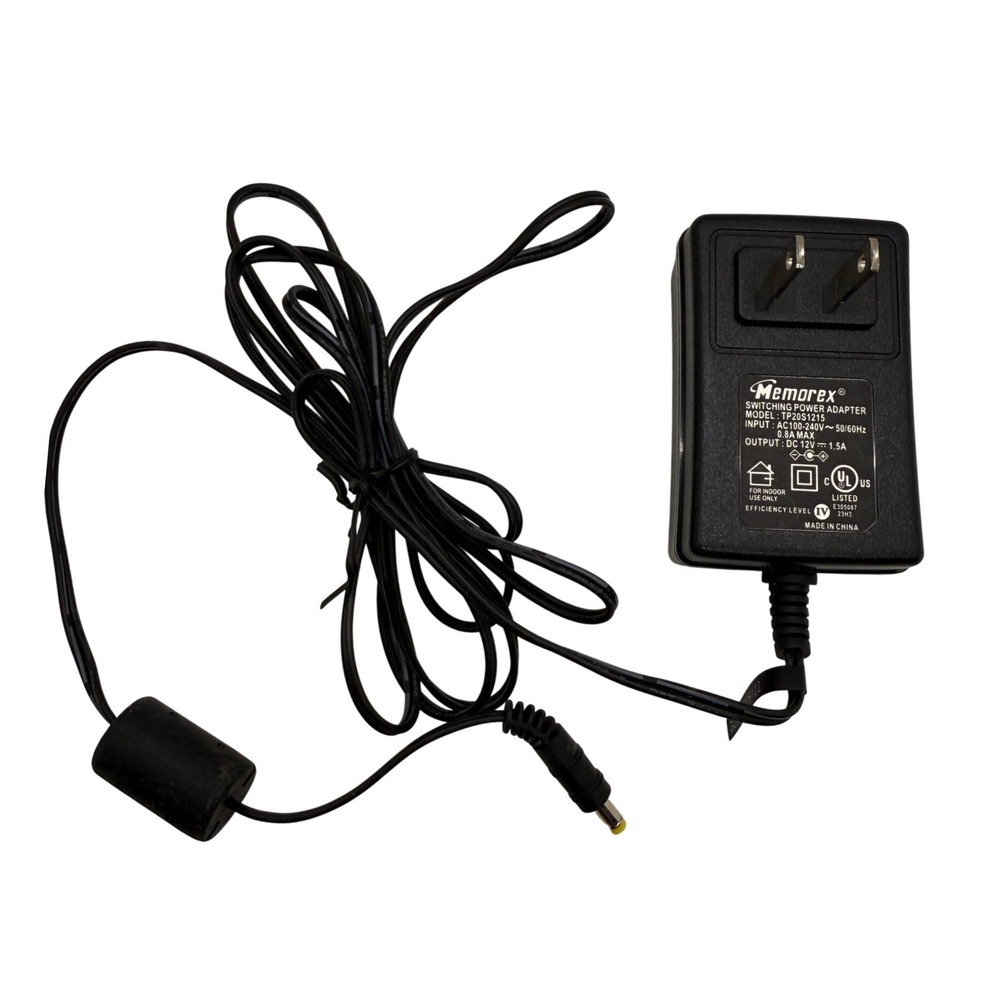 Memorex Switching Power Adapter TP20S1215 DC 12V 1.5A Wall Plug Charger Cord